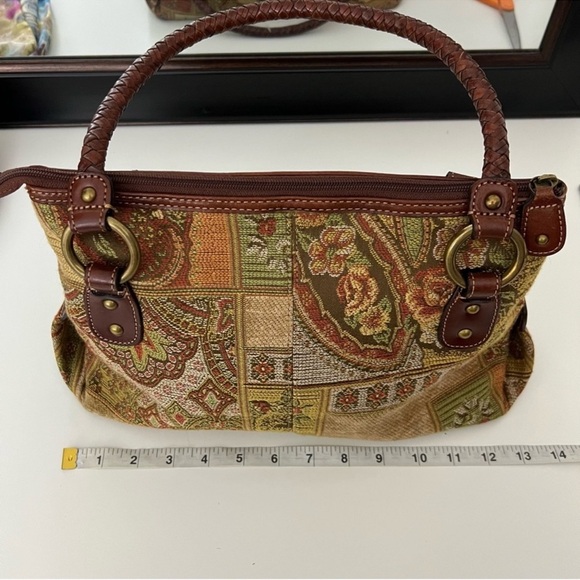Fossil Vintage Tapestry Floral Patchwork Shoulder Purse - Picture 4 of 11